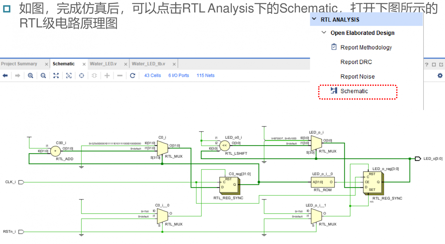 查看 RTL 级电路原理图
